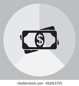 Flat icon of money vector icon