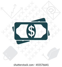 Flat icon of money vector icon