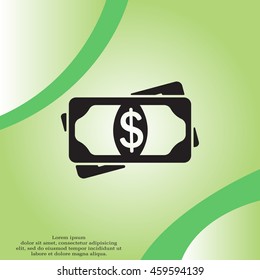 Flat icon of money vector icon