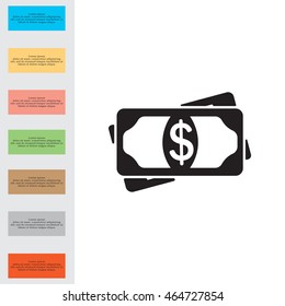 Flat icon of money vector icon