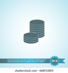 Flat icon of money vector icon