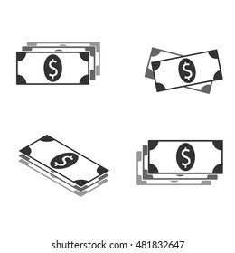 Flat icon of money vector icon
