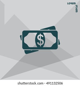 Flat icon of money vector icon