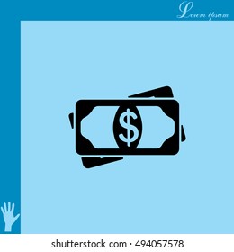 Flat icon of money vector icon
