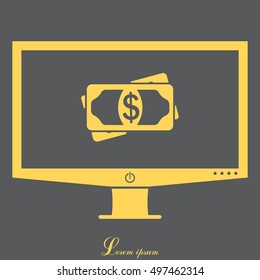 Flat icon of money vector icon