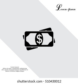 Flat icon of money vector icon