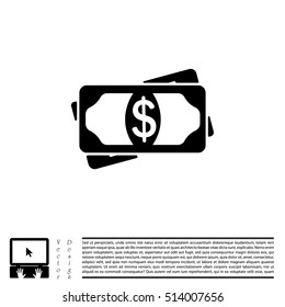 Flat icon of money vector icon