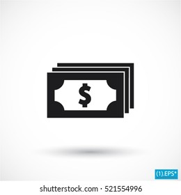 Flat icon of money vector icon