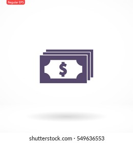 Flat icon of money vector icon