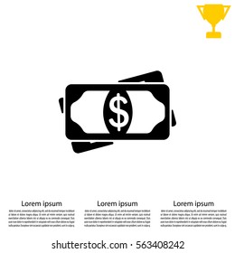 Flat icon of money vector icon