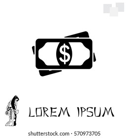 Flat icon of money vector icon