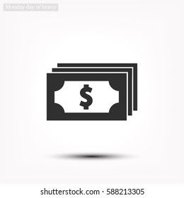 Flat icon of money vector icon