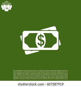 Flat icon of money vector icon