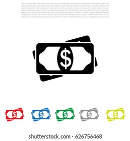 Flat icon of money vector icon