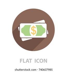 Flat icon of money vector icon