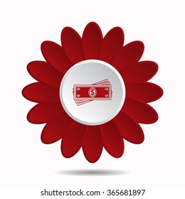 Flat icon of money  icon, vector illustration. Modern design. Flat design style