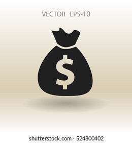 Flat icon of money. vector illustration