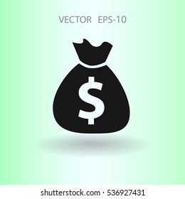 Icono plano del dinero. ilustración vectorial