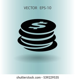 Flat icon of money. vector illustration