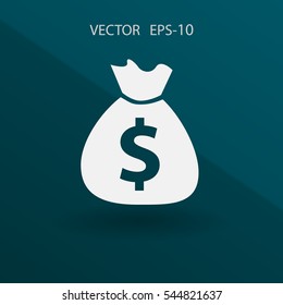 Flat icon of money. vector illustration