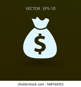 Flat icon of money. vector illustration