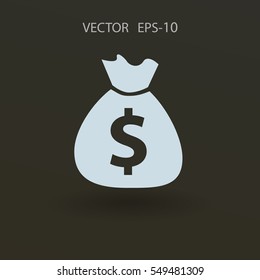 Flat icon of money. vector illustration