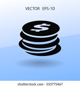 Icono plano del dinero. ilustración vectorial