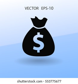 Flat icon of money. vector illustration