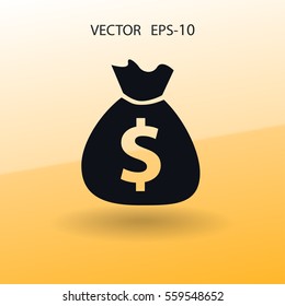 Icono plano del dinero. ilustración vectorial