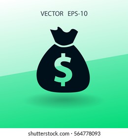 Flache Ikone des Geldes. Vektorgrafik