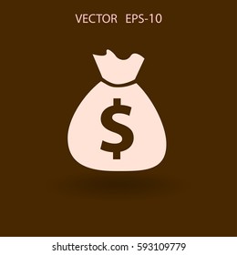 Flat icon of money. vector illustration