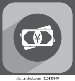 Flat icon of money (yuan, yen) vector icon