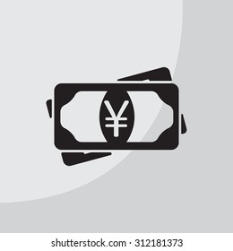 Flat icon of money (yuan, yen) vector icon