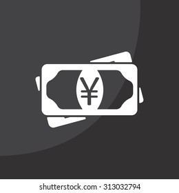 Flat icon of money (yuan, yen) vector icon