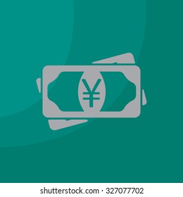 Flat icon of money (yuan, yen) vector icon