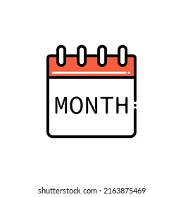 Flat icon Month isolated on white background.