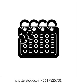 Flat Icon Monthly Calendar Vector Illustration For Stationery and Education Design Theme.