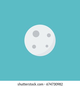 Flat Icon Moon Element. Vector Illustration Of Flat Icon Lunar Isolated On Clean Background. Can Be Used As Moon, Lunar And Satellite Symbols.