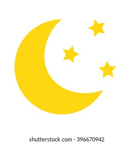 Flat icon moon. Vector illustration.