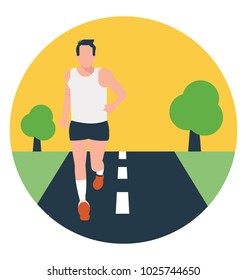 Flat icon morning walk, running 