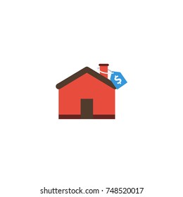 Flat Icon Mortgage Element. Vector Illustration Of Flat Icon Hypothec Isolated On Clean Background. Can Be Used As Mortgage, Hypothec And Hypothecation Symbols.