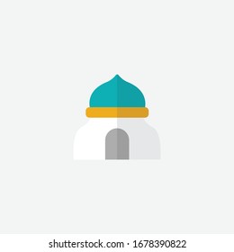 Flat icon mosque modern design with a shadow icon of the mosque vector illustrator graphic design