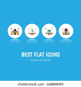 Flat Icon Mosque Set Of Architecture, Traditional, Muslim And Other Vector Objects. Also Includes Architecture, Traditional, Mosque Elements.