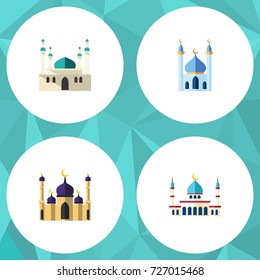 Flat Icon Mosque Set Of Mosque, Architecture, Islam And Other Vector Objects. Also Includes Islam, Mosque, Building Elements.