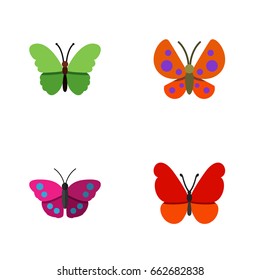 Flat Icon Moth Set Of Archippus, Moth, Monarch And Other Vector Objects. Also Includes Butterfly, Moth, Monarch Elements.