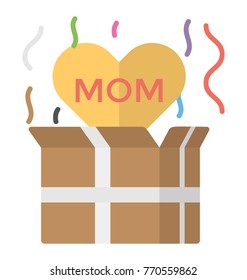 
Flat icon of a mother day package

