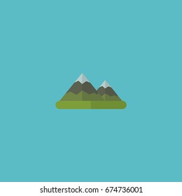 Flat Icon Mountains Element. Vector Illustration Of Flat Icon Hill Isolated On Clean Background. Can Be Used As Hill, Mount And Mountain Symbols.