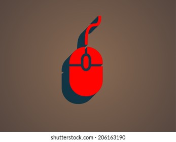 Flat icon of mouse