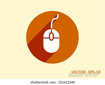 Flat icon of mouse