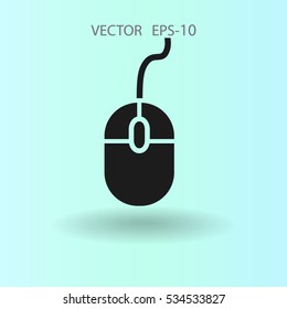 Flat icon of mouse. vector illustration